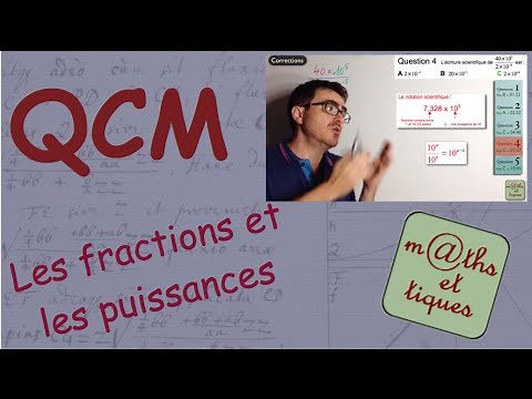 QCM : Les fractions et les puissances - Seconde