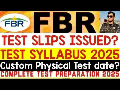 FBR Custom physical test slips 2025 \\ fbr custom sepoy physical test date \\ sub-inspector fbr jobs