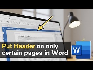 How to put a Header on only certain pages in Word || BACK-SPACE