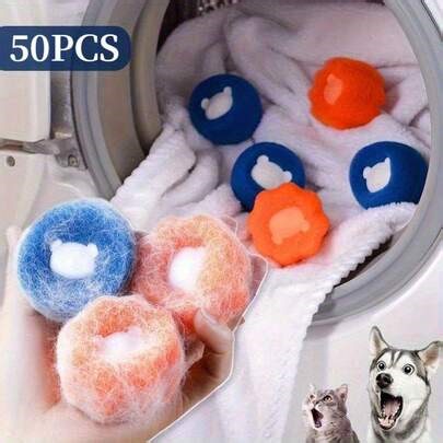 10 pezzi/6 pezzi/1 pezzo Palline per il bucato per animali domestici - Palline per lavatrice e asciugatrice senza elettricità, palline per la pulizia riutilizzabili con tecnologia anti-intasamento, compatibili con tutte le lavatrici, prevengono l'accumulo di lanugine e peli di animali domestici. Ideale per proprietari di cani e gatti, accessorio per la rimozione dei peli di animali domestici e forniture per la lavanderia | SHEIN