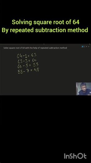 Square Root of 64 😱 | Repeated Subtraction Method | Maths Trick #shorts