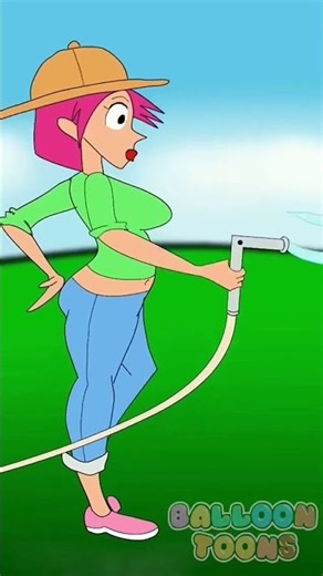 Watering pants instead of plants #balloontoons #animation #loop