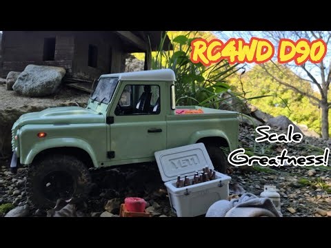 A BEAUTY on the trail! RC4WD Gelande ii Land Rover D90 amazing trail run at Crawler County