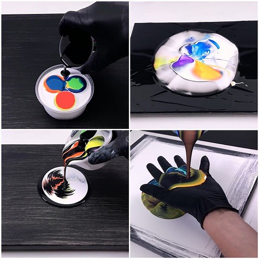 1.1M views · 965 reactions | Simple & fun acrylic paint pouring techniques for beginners! | MetDaan Creative | Facebook