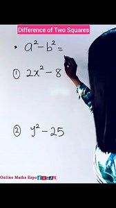 151K views · 2.5K reactions | How to apply Difference of Two Squares #mathreels #viralmaths #viralfypreels #viralfacebookreels #viralfypシforyoupage | Online Maths Expo | Facebook