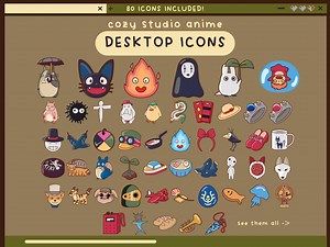 Cozy Studio Anime Desktop Icons Kawaii Desktop Organizer Icon Set Anime Folder Icon Windows Mac Icons Aesthetic Pastel Desktop Folder Pack - Etsy