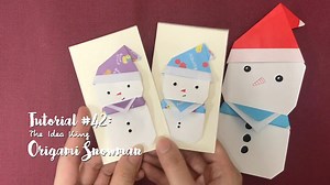 DIY Origami Snowman Tutorial ☃️ It’s so cute! More tutorial, subscribe Youtube: https://www.youtube.com/TheIdeaKing Tutorial post: http://bit.ly/snowman-paper | The Idea King