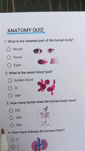 Anatomy Quiz - Can you get 7/7? #anatomy #humanbody #quiz #quiztime #trivia