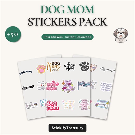 Dog Mom Sticker Pack | Pet Lover Pngs | Digital Stickers for Ipad, Goodnotes & Journals - Etsy