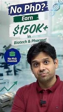 No PhD? Earn $150K+ in Biotech & Pharma!