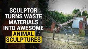 Sculptor Turns Waste Materials into Animal Sculptures