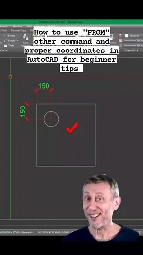 2.3K views · 55 reactions | How to use "FROM" other command and proper coordinates in AutoCAD for beginner tips ❤️ #fypシ゚ #fbreels | George Sapallo | Facebook