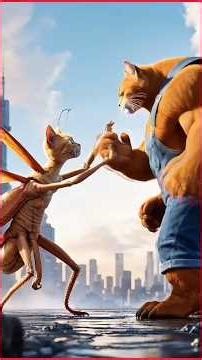 #What If Cats Fought Mutant Insects?#AI cinematic video#cat vs insect#crazy AI creatures#viral video