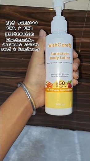 WishCare Sunscreen Body Lotion SPF 50 PA+++ Review 🌞 Best Sunscreen | Body Lotion with SPF 50