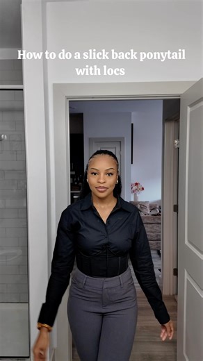 Slick back ponytails on locs beginners tutorial