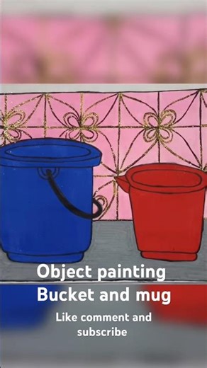 object drawing/vastu chitra bucket and mug drawing #drawing#painting#vastuchitra#painting#ytshorts