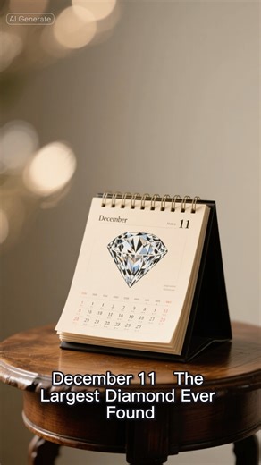 December 11 - The Largest Diamond Ever Found. The 3,106-carat Diamond was discovered in South Africa