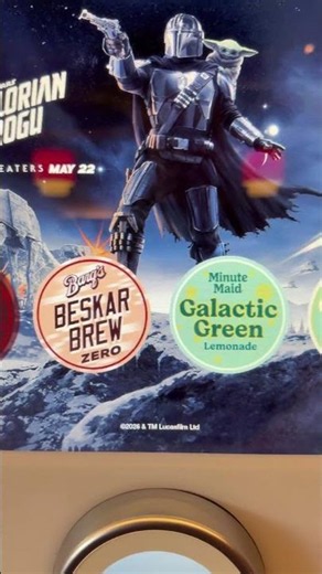 Mandalorian and Grogu Soda at AMC