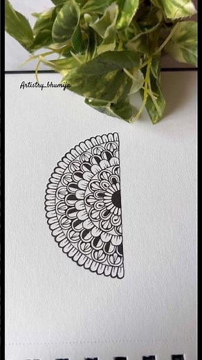 Semi Circle Mandala | Half mandala | Mandala tutorial #art #mandalaart #mandaladrawing #mandalas