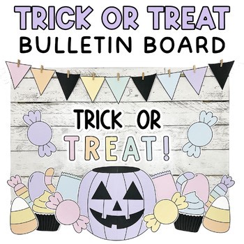 October Bulletin Board: A Pastel Trick or Treat Halloween Bulletin Board Kit