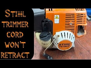Stihl String trimmer pull cord repair; won’t retract all the way.