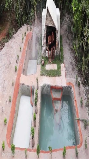 Primitive technology: Building a jungle house using ancient techniques & natural materials