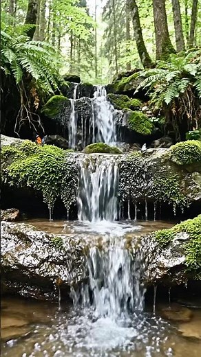 Peaceful Forest Waterfall 🌿💧 | Relaxing Nature 4K Shorts