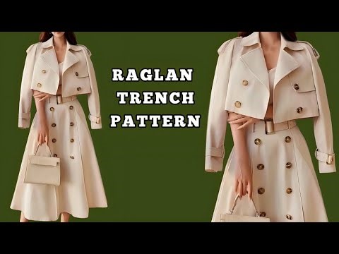 ✅ Raglan Trench Coat & Skirt Pattern | Modern Cropped Design