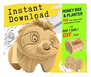 Woodworking Sloth No.2 Design for Unique Home & Garden Decoration | PDF | SVG | DXF | Scroll Saw - Etsy