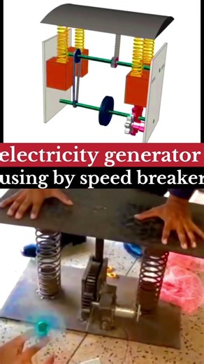 electricity generator using by speed breaker #Technology #3D #working