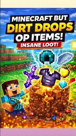 Minecraft But Dirt Drops OP Items 🤯 | Insane Loot!