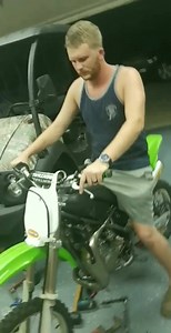 Finished the top and bottom end on Christian Stokes bike tonight. First run new plastics and graphics next | Bo Stokes