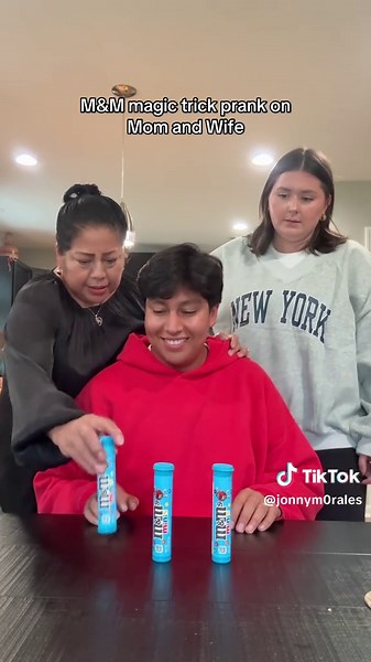 M&M Magic Trick Prank on Mom and Wife
