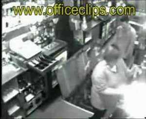 woman falls through trap door