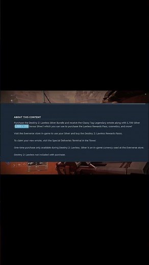 Destiny 2: Lawless Silver Bundle BUG #destiny2