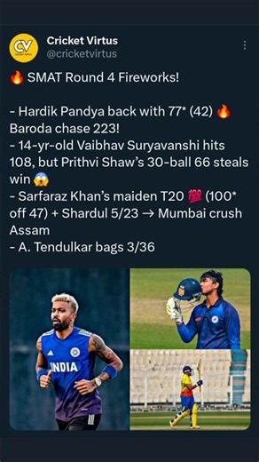 🤯 14-Year-Old SMASHES Century! Hardik's Comeback Sixes! SMAT Highlights 2025-26
