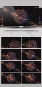大气宇宙红蓝粒子数据星球logo演绎下载-包图网