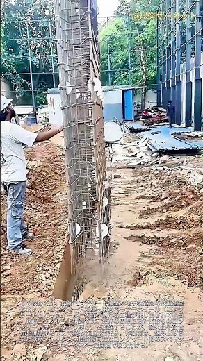 精密な施工で巨大な鉄筋壁の格子を配置：鉄筋へのスペーサー（コンクリート被り厚確保用ホイール）の取り付けによる正確な間隔の保持――擁壁におけるコンクリート被り厚を維持するホイール
