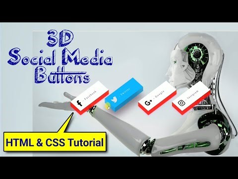 How to Create 3D Social Media Buttons with Hover Effects using HTML & CSS Tutorial | HTML and CSS