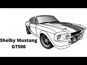 How to draw Gone In 60 Seconds Car aka ELEANOR || Shelby Mustang GT500