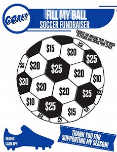 Printable Soccer Fundraiser: Fill My Ball, Pledge Tracker (canva Template, PDF, PNG) - Etsy