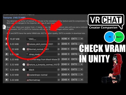 How to optimize VRAM size of everything on your VRChat avatar - Unity Tutorial PC and Quest
