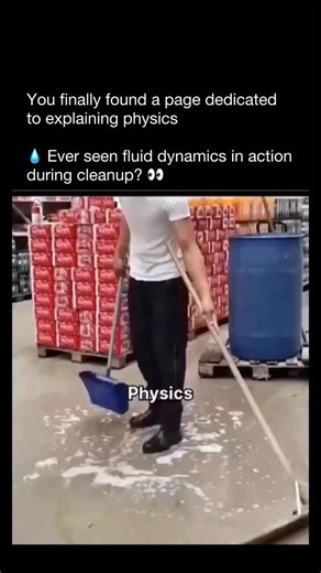Physics Uncovered on Instagram: "💧 Ever seen fluid dynamics in action during cleanup? 👀 This clip shows how a simple squeegee can harness vortex motion — spinning liquid into a central point like a mini tornado 🌪️ for faster, cleaner results. It’s the science of vortex flow turned into a real-world cleaning hack — saving time, preventing spread, and keeping warehouse floors spotless and safe. 🧽⚙️ #viralreels #trending #reelsinstagram #science #fluiddynamics #engineering #cleanhacks #innovati