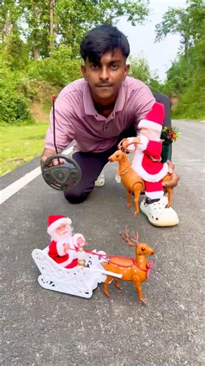 Remote control 2Ta santa claus Sleigh Reindeer gift unboxing