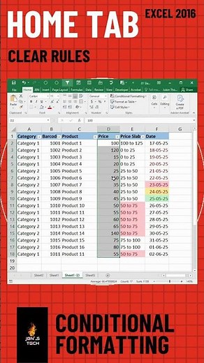🧹 How to Clear Conditional Formatting Rules in Excel 2016