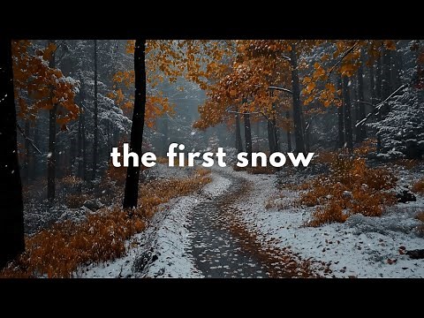 Fall Ambience 🍂 ❄️ Snowy Autumn Forest, Nature Sounds & Cozy Winter