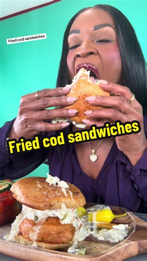 Fried cod sandwiches