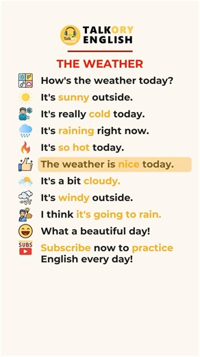 10 Ways Native Speakers Talk About Weather #dailyenglish #everydayenglish #easyenglisheveryday