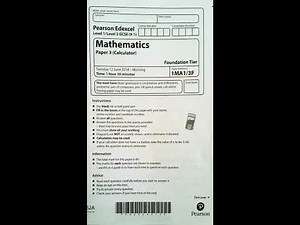 Edexcel GCSE Maths June 2018 Paper 3 Foundation
