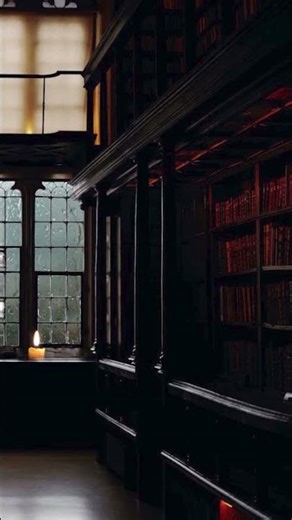 Cozy Library Ambience 📚 Rain Sounds for Reading & Focus #shorts